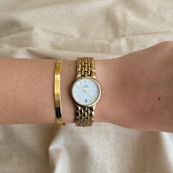Minimalist Anne Klein Vintage 90's Gold Tone Date Dial - Picture 7 of 7